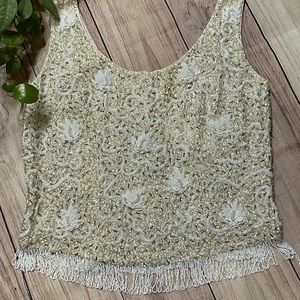 Vintage 1950’s 60’s beaded sequin top shirt